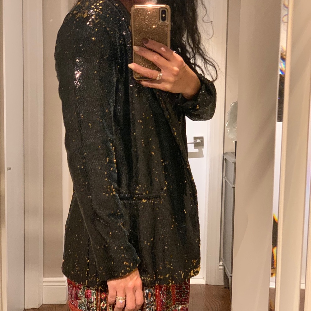 🔥BNWT Zara Sequins Open Front Blazer in a Sz.M😍 - Picture 4 of 4